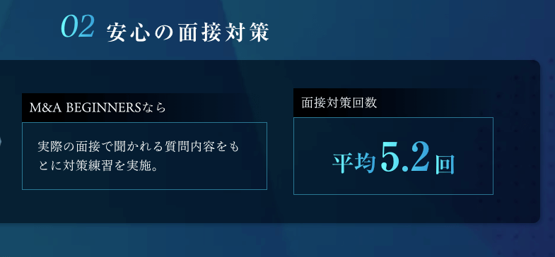 M&A BEGINNERSの安心の面接対策